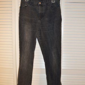 DG2 by Diane Gilman Stone washed straight leg Black jeans, size 10.